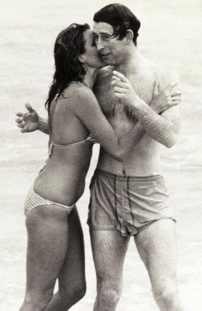 1979: Perhaps Prince Charles’ most famous photograph from his Australian visits, the royal was photographed with model Jane Priest at Cottesloe Beach in WA. Picture: The West Australian