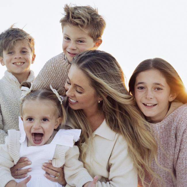 Hayley Berlingeri with her children Valentina, 10, Romeo, 8, Sonny, 6, and Giulietta, 2. Picture: Supplied