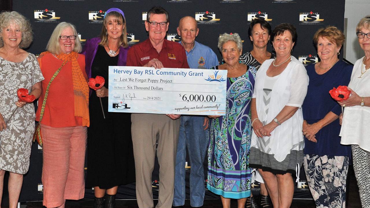 Poppy Project, who received $6,000 at the Hervey Bay RSL Community Grants presentation on Thursday, April 30.