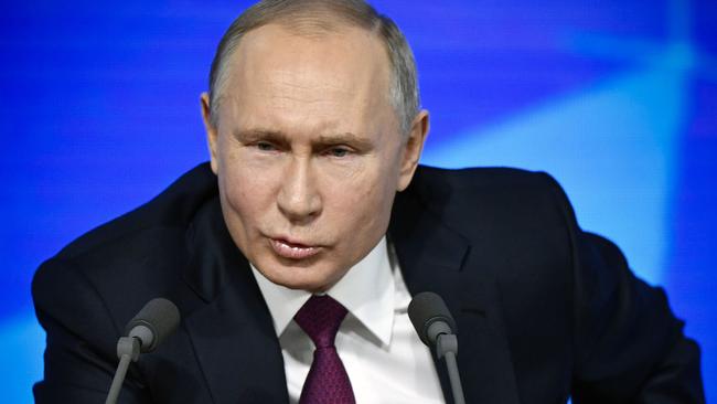 Russian President Vladimir Putin is believed to be furious at the failure of his intelligence experts. Picture: AFP