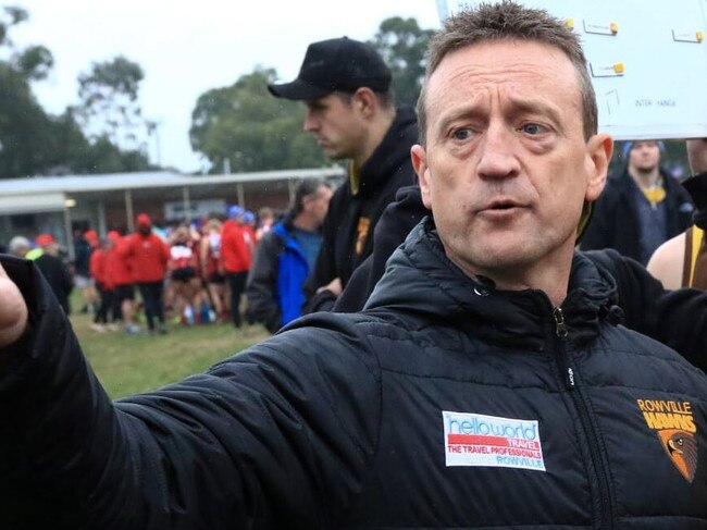 Rowville coach John Brown. Picture: Davis Harrigan