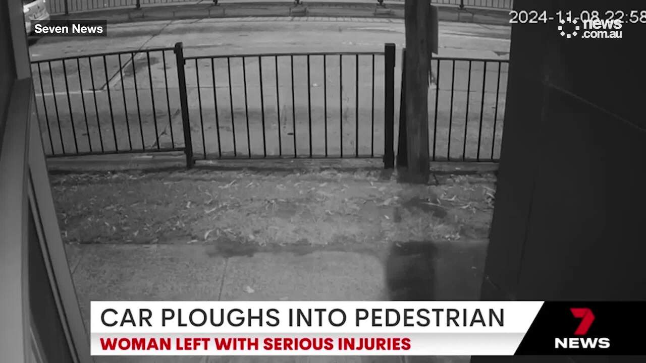 Chilling footage of moment woman struck by car in Sydney's west