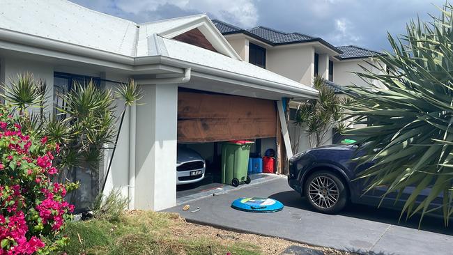 Scene of a home invasion at North Bank Court, Helensvale during which a Maserati was stolen and a Porsche damaged. Picture: Lea Emery