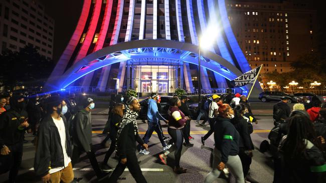 Demonstrators march for Daniel Prude in Rochester, New York. Picture: AFP.