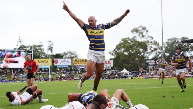 Fergy Ferg motivates himself during games. Picture: Brett Costello