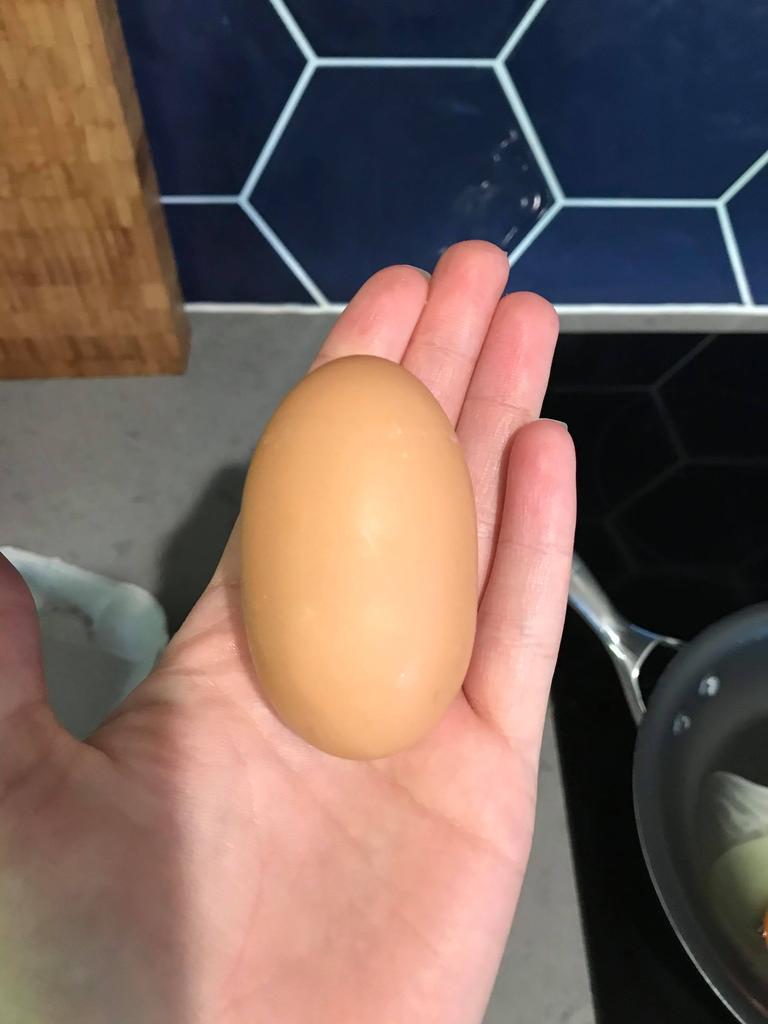 One of the eggs was a strange shape.