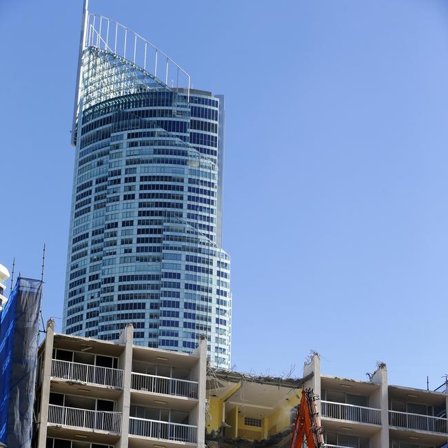 The demolition of the Iluka building at Surfers Paradise continues