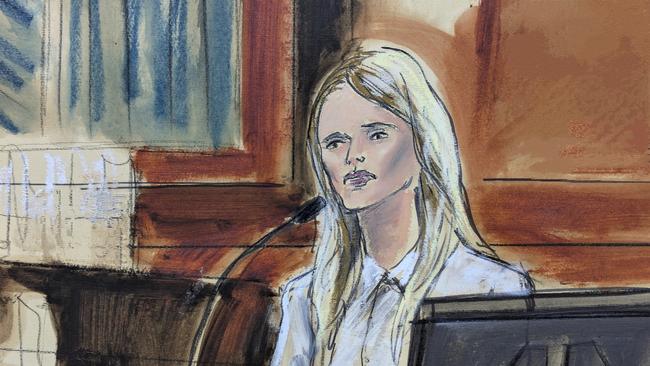 Witness Kerry Morgan testifies in Manhattan federal court during the sex trafficking and racketeering trial of Sean 