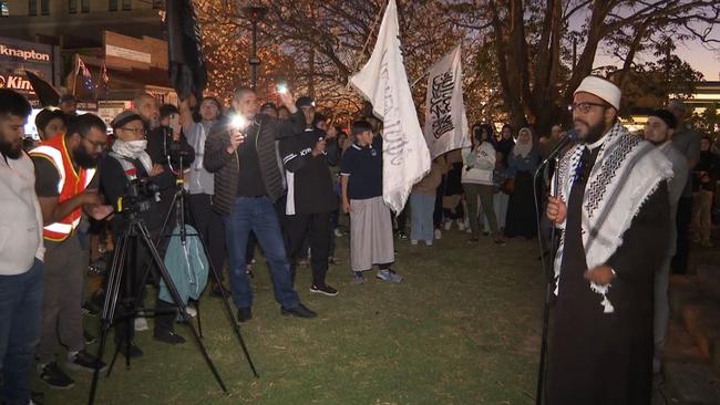 Protesters rally in favour of Palestine at Lakemba. Picture: TNV