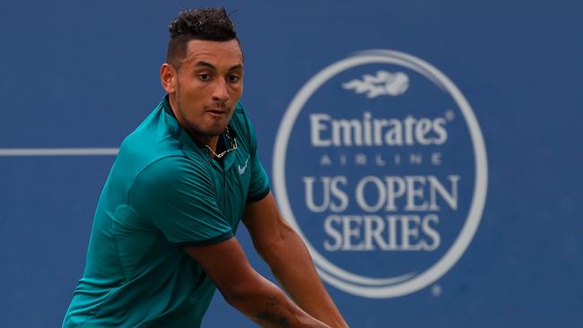 Nick Kyrgios took his frustrations out on his racquets. Picture: Getty Images