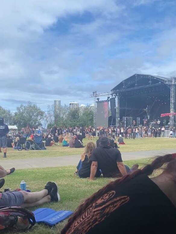 The view from the area where seating and blankets were allowed at the Pandemonium concert at the Broadwater Parklands. Picture: Lisa Mayer / Facebook.