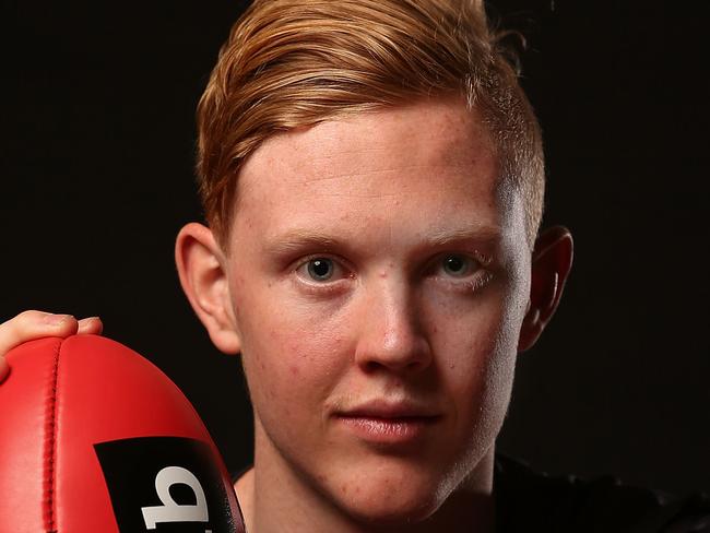 MELBOURNE, AUSTRALIA - OCTOBER 10: Clayton Oliver poses for a portrait during the 2015 AFL Draft Combine at Etihad Stadium on October 10, 2015 in Melbourne, Australia. (Photo by Scott Barbour/Getty Images)