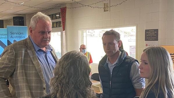 Adrian Pederick visits the Mannum relief centre. Picture: Facebook.