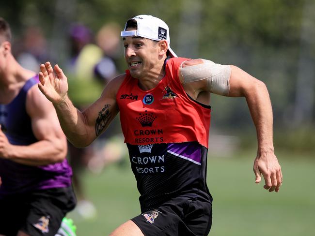 Billy Slater has put his injuries behind him and enjoyed a full pre-season. Picture: Wayne Ludbey