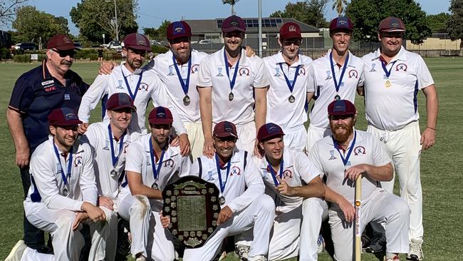 Omega Cricket Club with the Woolnough Shield.