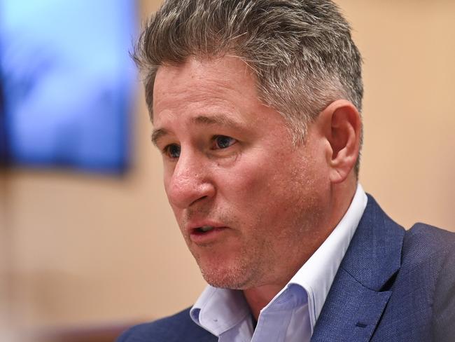 CANBERRA, AUSTRALIA, NewsWire Photos. FEBRUARY 23, 2024: Mike Sneesby, Chief Executive Officer, Nine Entertainment appears before a Public Hearing of The Communications Legislation Amendment (Prominence and Anti-siphoning) Bill at Parliament House in Canberra. Picture: NCA NewsWire / Martin Ollman