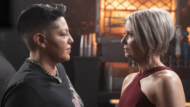 Sara Ramirez’s character Che Diaz wins over Miranda. Picture: Binge