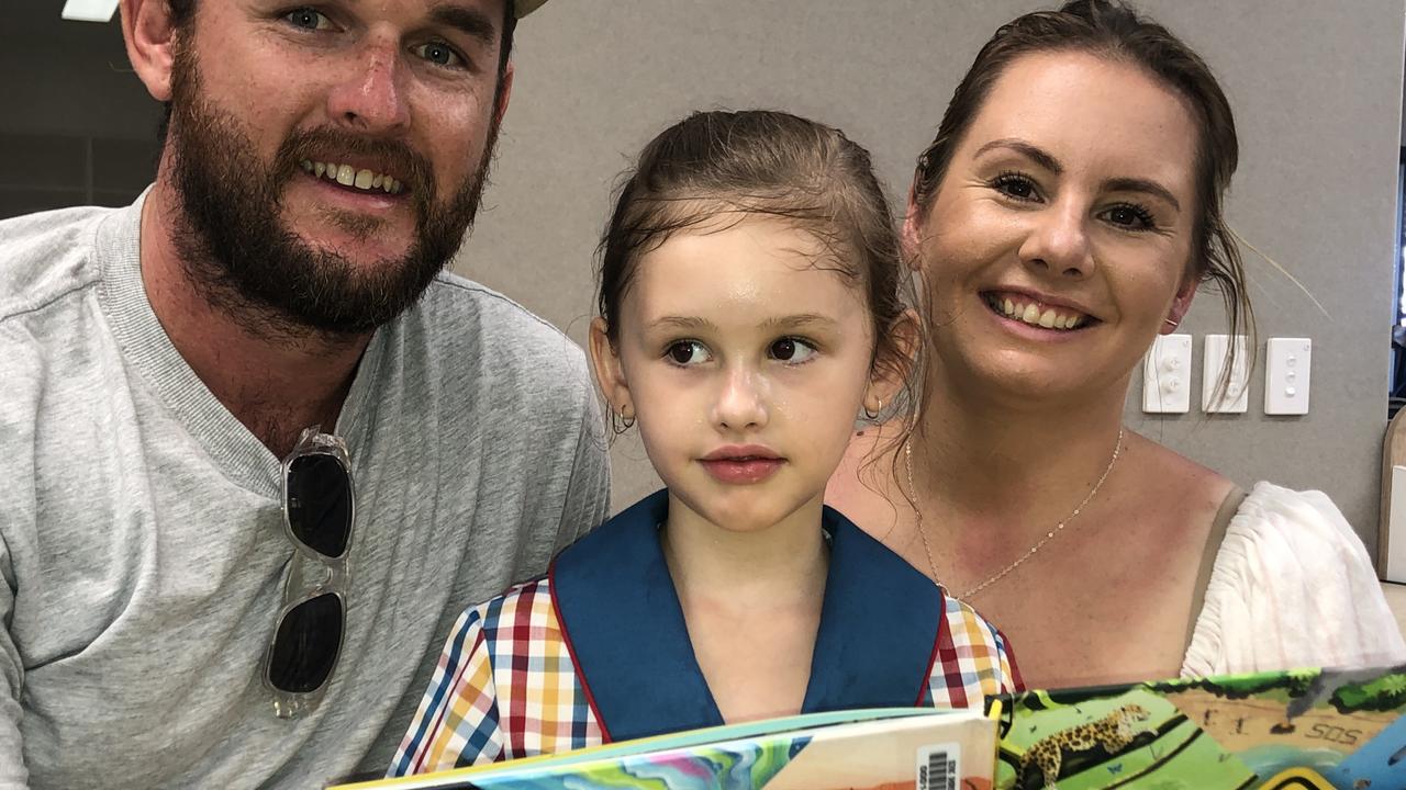 The first day of school in prep at Queensland’s newest primary school Scenic Shores State School for little Amirah, 5. Pictures; JUDITH KERR