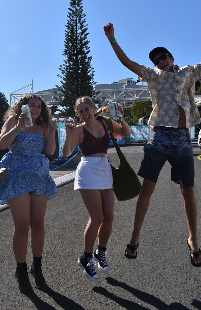 Jordan McKenzie, Imogen Baker and Henry Wells at the 2022 Caloundra Music Festival. Photo: Elizabeth Neil