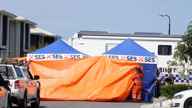 The scene of Shane Bowden’s murder at Pimpama in 2020. Picture: Richard Gosling