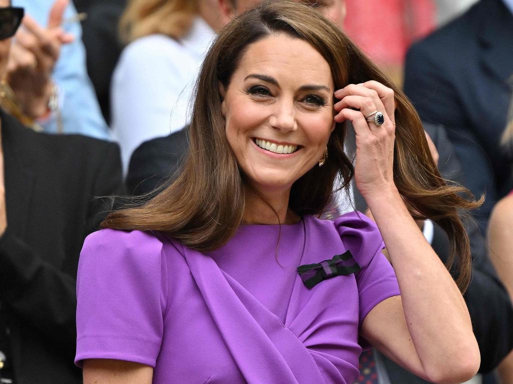 Princess Catherine, pictured at Wimbledon last month, intends to make fewer public appearances, even after she recovers from cancer. Picture: AFP