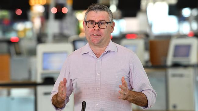 Senator Murray Watt pictured at Brisbane International Airport in April. Picture: AAP