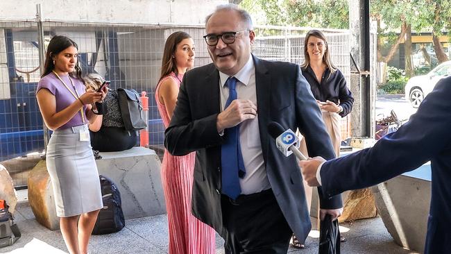 Former Labor MP Adem Somyurek arrives at state parliament on Tuesday. Picture: Ian Currie