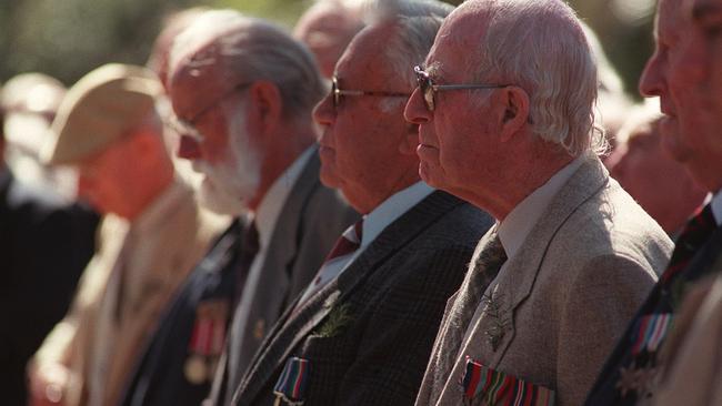 Veterans at a Palm Beach Anzac Day service.