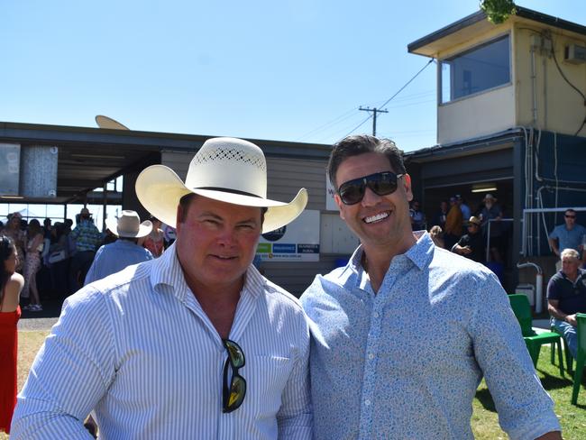 Jamie and Darryl from Brisbane at Warwick Cup race day at Allman Park Racecourse, Saturday, October 14, 2023 (Photo: Michael Hudson/ Warwick Daily News)