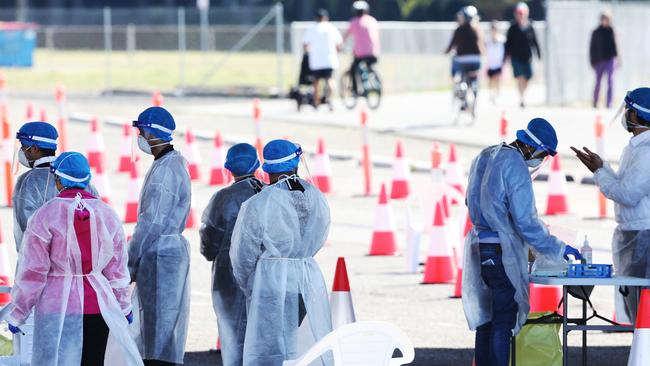 A new drive-through, walk-through and ride-up testing facility has opened at Honeysuckle. Picture: Peter Lorimer.