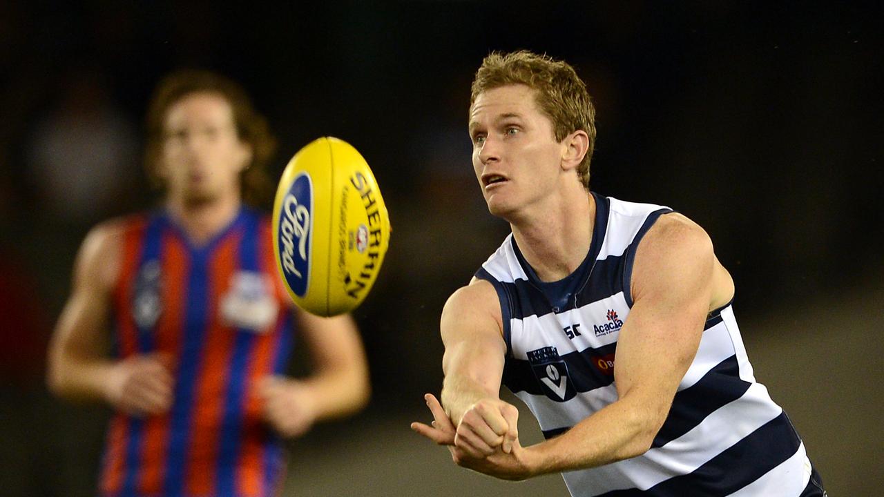 Troy Selwood while playing for Geelong against Port Melbourne.