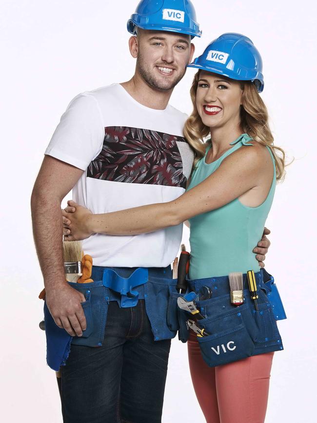 The only tradie ... Bronik and Corrine will play on House Rules. Picture: Channel 7