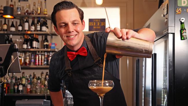 Head bartender Kent Palmer at Upstairs at Freds.