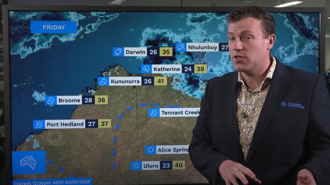 Meteorologist Angus Hines talks about the coming week in weather for the Northern Territory. Picture: YouTube/Bureau of Meteorology