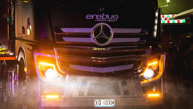 Thousands of racing fans welcomed the Night Transporter Convoy into the Darwin CBD ahead of the 2023 Darwin Supercars. Picture: Pema Tamang Pakhrin