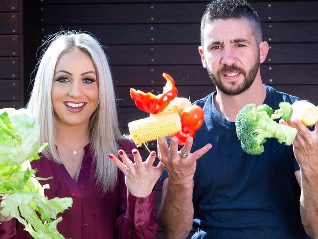 Shane and Donna Spiteri love their fresh food - but the expenses are getting too much. Picture: Jay Town