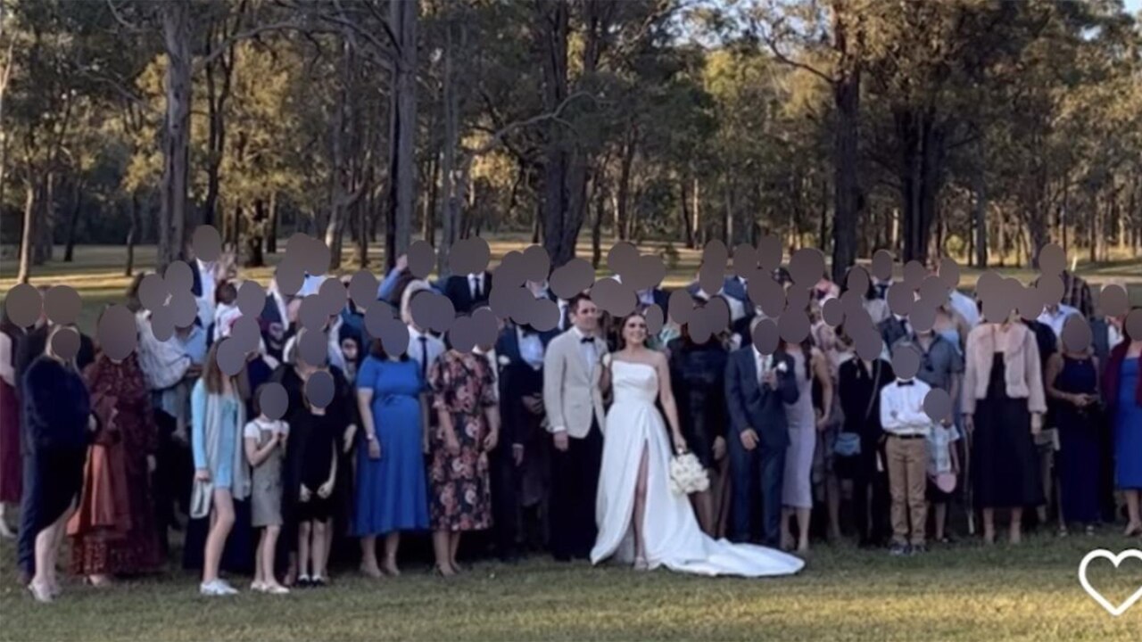 The bride and groom hired the bus to transport guests safely from their wedding in the Hunter Valley. Photo: Instagram