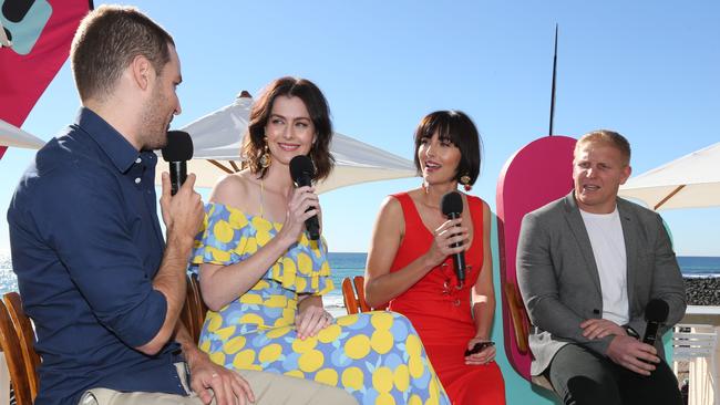 Pictured at Burleigh Heads for the announcement of the new hosts joining the SeaFM Radio Show and Station rebranding L-R Dan Anstey, Sarah Wills, Lise Carlaw and Ben Hannant. Pic Mike Batterham