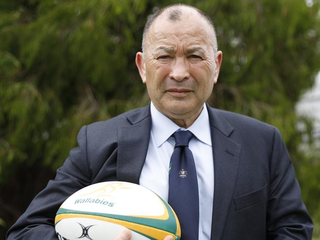 DAILY TELEGRAPH. JANUARY 31, 2023. Pictured at Matraville Sports High School today is new Wallabies head coach Eddie Jones during a press conference to announce his appointment. Picture: Tim Hunter.