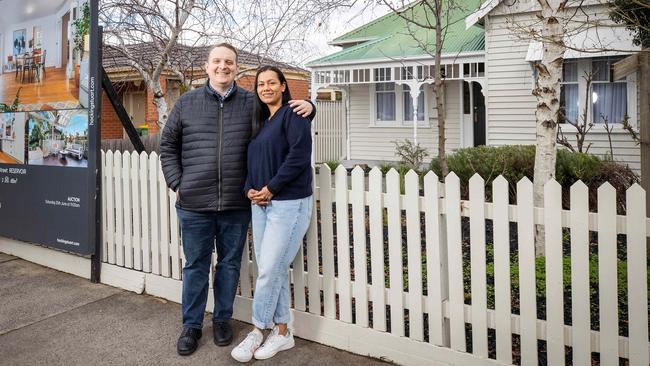 Dan Warne and partner Samara Gomez Lopez recently bought a house in Reservoir after being priced out of the Preston market. Picture: Mark Stewart