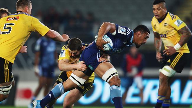 Jerome Kaino on the charge for the Blues.