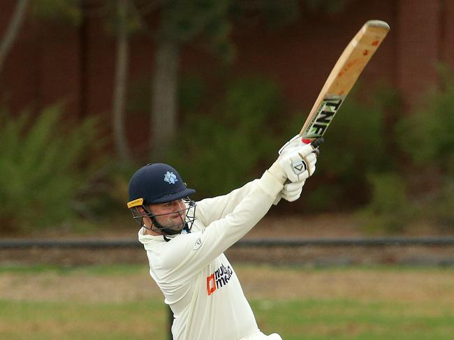 Nick Chamberlain of Kew batting VSDCA Grand Final: Kew v Williamstown on Sunday, March 25, 2018, in Kew, Victoria, Australia. Picture: Hamish Blair