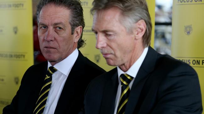 Bruce Monteith and Brian Wood will be installed as football directors should the challengers be installed as Richmond’s new board. Picture: Michael Klein