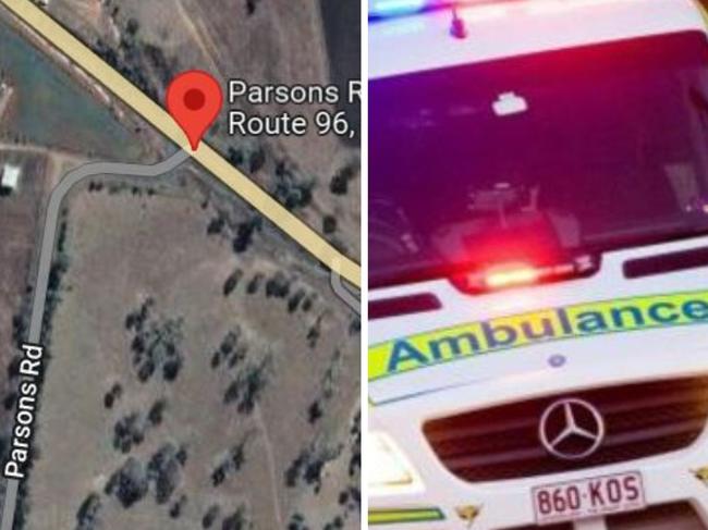 A man in his 40’s was rushed to Kingaroy hospital on Wednesday night following a single vehicle crash at Parsons Rd and D’Aguilar Hwy.