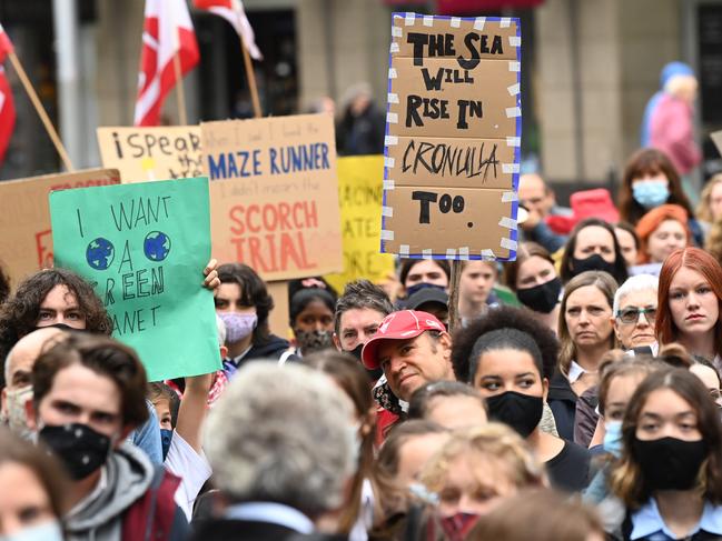 Thousands of children walked out of school this year to attend climate protests. Picture: NCA NewsWire / Jeremy Piper