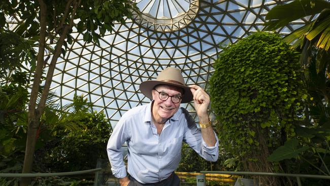 Former curator of the Mt Coot-tha Botanic Gardens, Ross McKinnon, in the Tropical Dome (before the latest coronavirus restrictions). The Gardens are 50 years old. Picture:AAP/Renae Droop