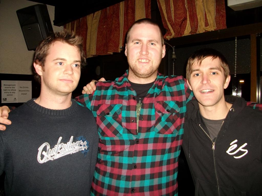 Chris Radar, Matthew Maverick and Johnno Buzz at the Irish Club.