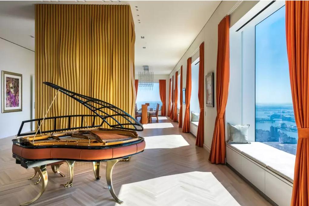 This piano was custom-made for the penthouse. Picture: Realtor