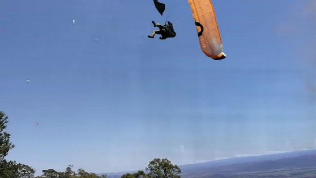 The paraglider eventually landed at Moree, 180 kilometres later. Picture: Storyful