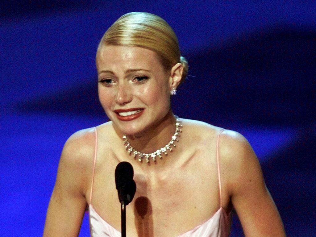 Paltrow famously tears up during her Oscars acceptance speech. Picture: Supplied